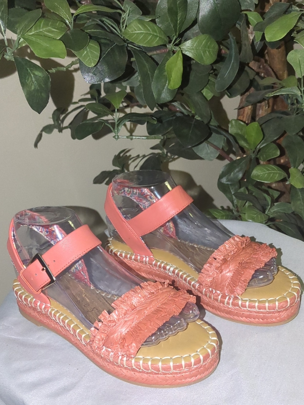 Copper Key Coral Fringe Espadrille Sandals